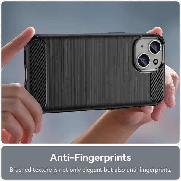 SKALO iPhone 15 Armor Carbon Stødsikker TPU-cover