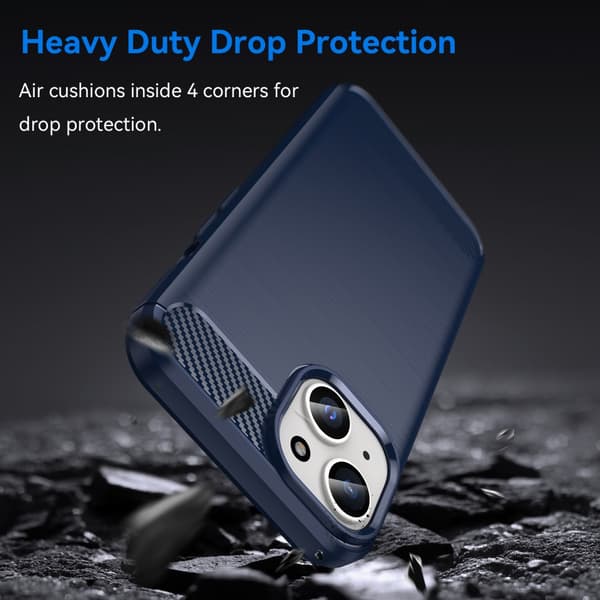 SKALO iPhone 15 Plus Armor Carbon Stødsikker TPU-cover