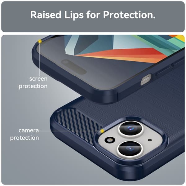 SKALO iPhone 15 Plus Armor Carbon Stødsikker TPU-cover