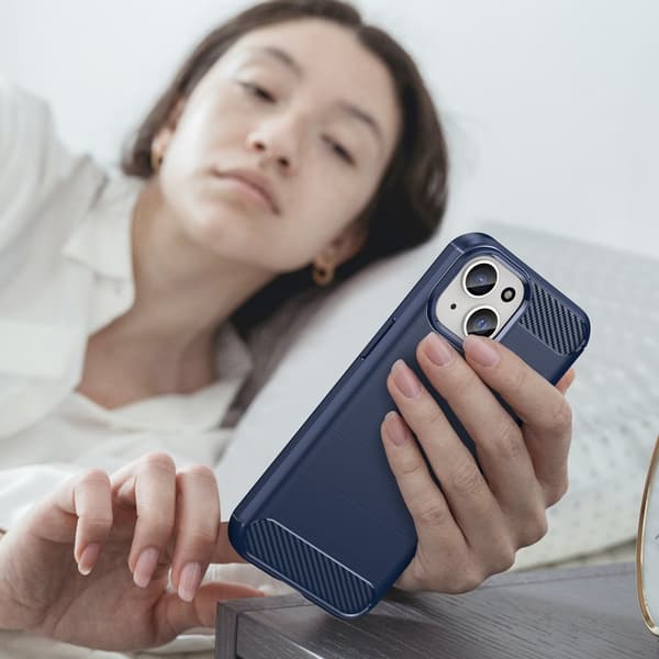 SKALO iPhone 15 Plus Armor Carbon Stødsikker TPU-cover