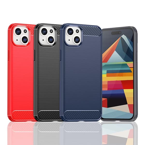 SKALO iPhone 15 Plus Armor Carbon Stødsikker TPU-cover