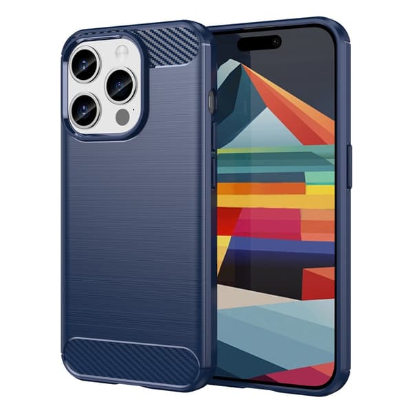 SKALO iPhone 15 Pro Armor Carbon Iskunkestävä TPU suojakuori