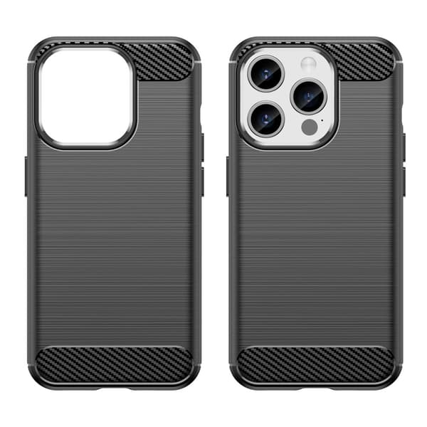 SKALO iPhone 15 Pro Armor Carbon Iskunkestävä TPU suojakuori