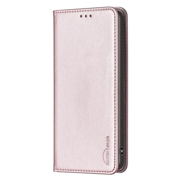 iPhone 15 Pro Max BINFEN COLOR Præget Flip Cover - Rosa guld