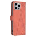 Pikkukuva 7 / 7: iPhone 15 Pro Max BINFEN COLOR Kohokuvioitu Lompakkokotelo - Ruskea