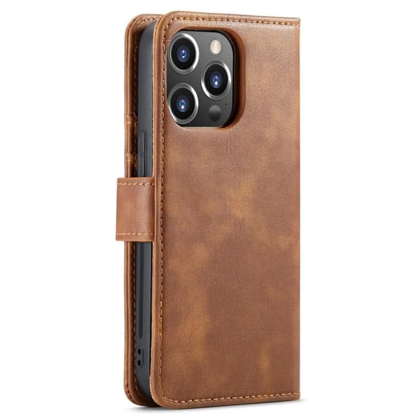 DG MING iPhone 15 Pro Max 2-i-1 Magnet Plånboksfodral - Brun