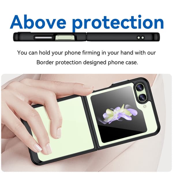 SKALO Samsung Z Flip5 Farve Bumper Cover - Sort