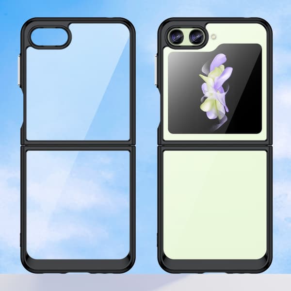 SKALO Samsung Z Flip5 Farve Bumper Cover - Sort