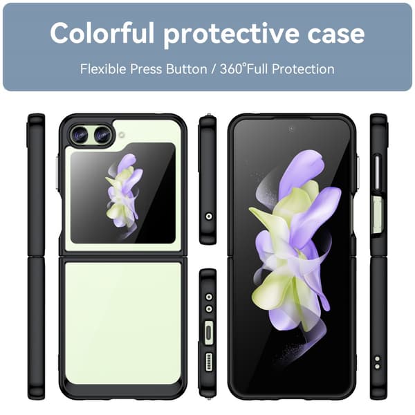 SKALO Samsung Z Flip5 Farve Bumper Cover - Sort