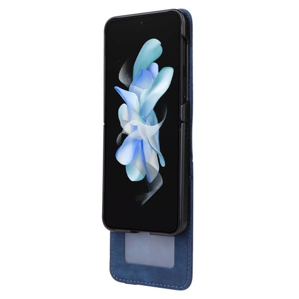 SKALO Samsung Z Flip5 PU-nahkainen Korttikotelo - Sininen