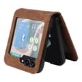 Miniatyrbillede 4 af 10: SKALO Samsung Z Flip5 PU-læder Kortholder Cover - Brun