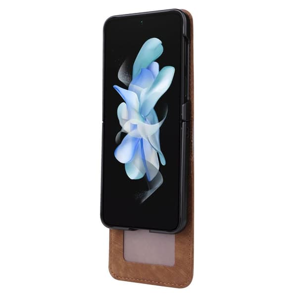 SKALO Samsung Z Flip5 PU-læder Kortholder Cover - Brun