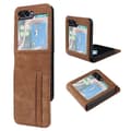 Miniatyrbillede 1 af 10: SKALO Samsung Z Flip5 PU-læder Kortholder Cover - Brun