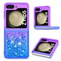 Pikkukuva 1 / 6: SKALO Samsung Z Flip5 Juoksuhiekka Glitter Sydämet TPU kuori - Violetti-Sininen