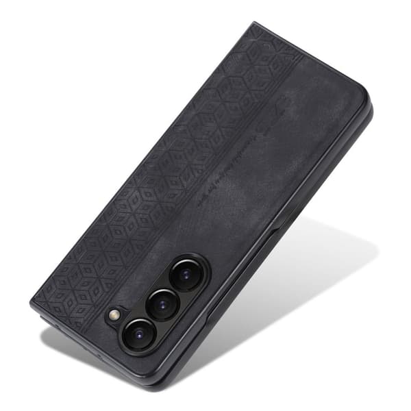 SKALO Samsung Z Fold5 AZNS PU-nahka suojakuori - Musta