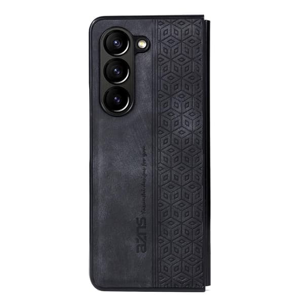 SKALO Samsung Z Fold5 AZNS PU-nahka suojakuori - Musta