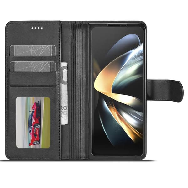 SKALO Samsung Z Fold5 LC.IMEEKE Pungetui i PU-læder - Sort