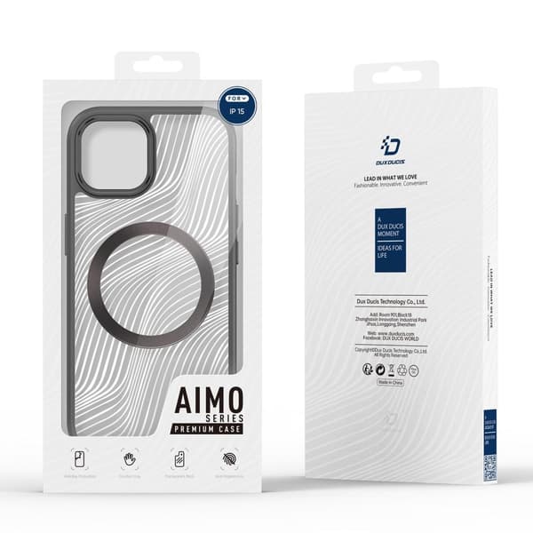 DUX DUCIS iPhone 15 Aimo Series Magnetic Ring Cover - Sort