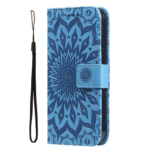 SKALO iPhone 15 Pro Max Mandala Plånboksfodral - Blå