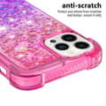 Miniatyrbild 4 av 7: SKALO iPhone 15 Pro Max Kvicksand Glitter Hjärtan TPU-skal - Rosa-Lila