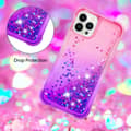 Miniatyrbild 5 av 7: SKALO iPhone 15 Pro Max Kvicksand Glitter Hjärtan TPU-skal - Rosa-Lila