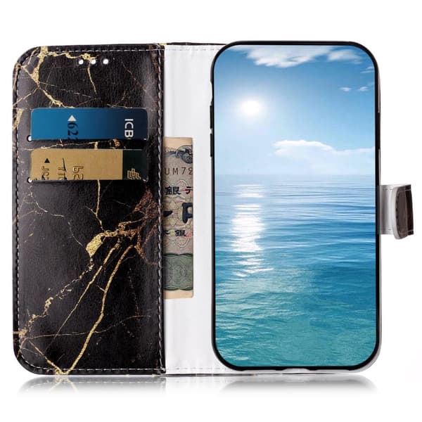 SKALO iPhone 15 Pro Marmori 3D Lompakkokotelo