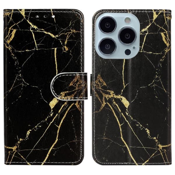 SKALO iPhone 15 Pro Marmori 3D Lompakkokotelo