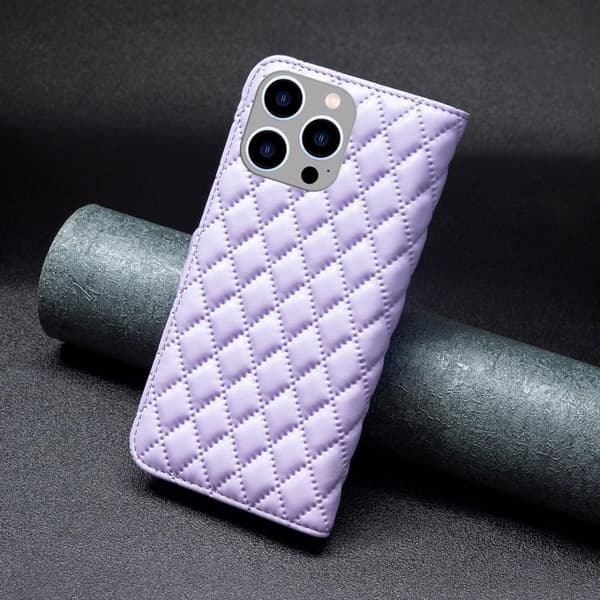 SKALO iPhone 15 Pro BINFEN COLOR Quiltet Pung - Lilla