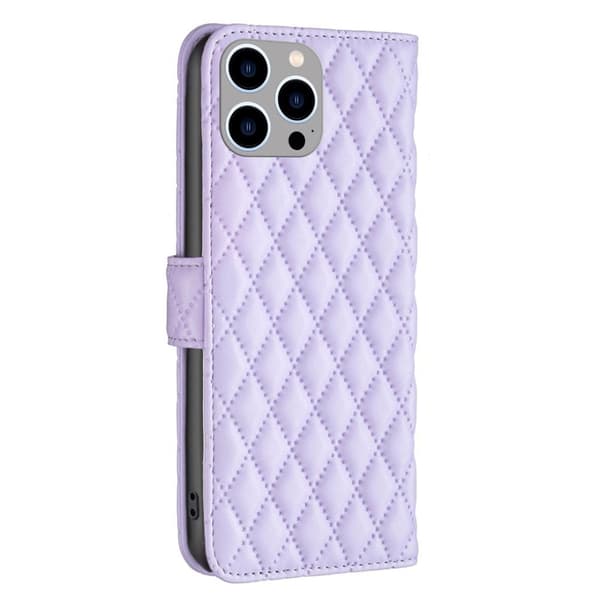 SKALO iPhone 15 Pro BINFEN COLOR Quiltet Pung - Lilla
