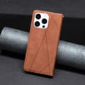 Pikkukuva 5 / 7: iPhone 15 Pro BINFEN COLOR Kohokuvioitu Lompakkokotelo - Ruskea