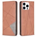 Pikkukuva 1 / 7: iPhone 15 Pro BINFEN COLOR Kohokuvioitu Lompakkokotelo - Ruskea