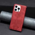 Pikkukuva 5 / 7: iPhone 15 Pro BINFEN COLOR Kohokuvioitu Lompakkokotelo - Punainen