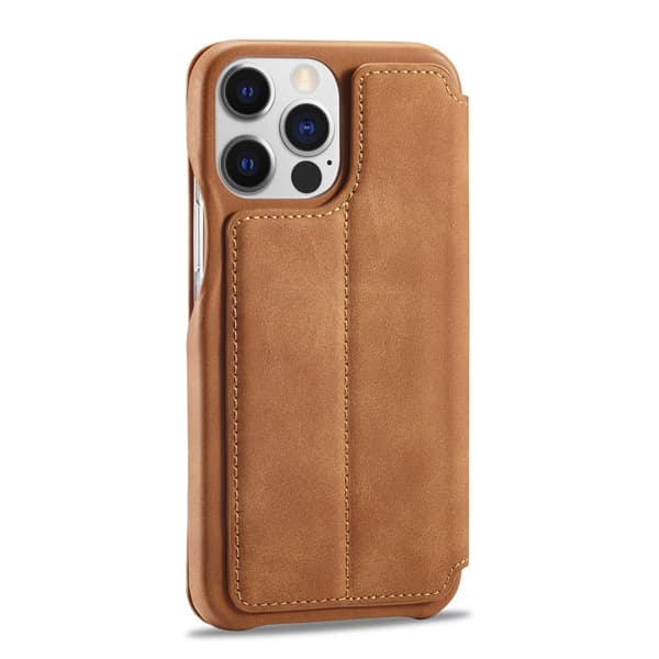 SKALO iPhone 15 Pro LC.IMEEKE Lompakkokotelo PU-nahkaa - Ruskea