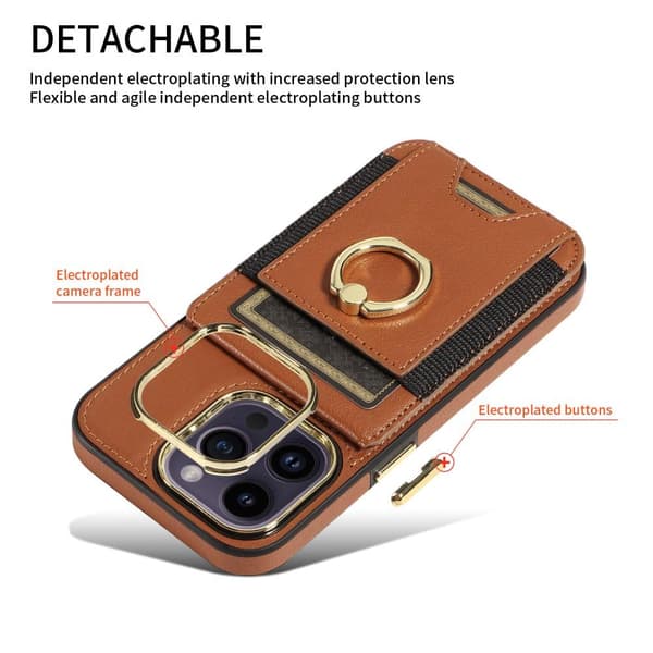 SKALO iPhone 15 Pro PU-læder Cover med Pung - Sort
