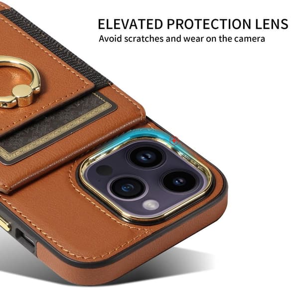 SKALO iPhone 15 Pro PU-læder Cover med Pung - Sort