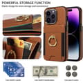 Miniatyrbillede 2 af 11: SKALO iPhone 15 Pro PU-læder Cover med Pung - Sort