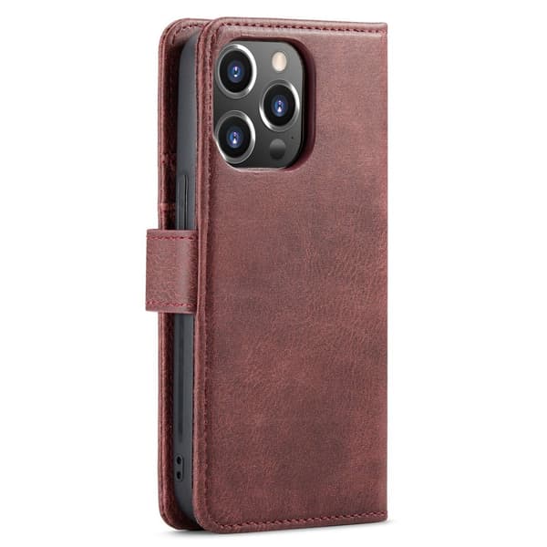 DG MING iPhone 15 Pro 2-in-1 magneetti lompakkokotelo - Punainen