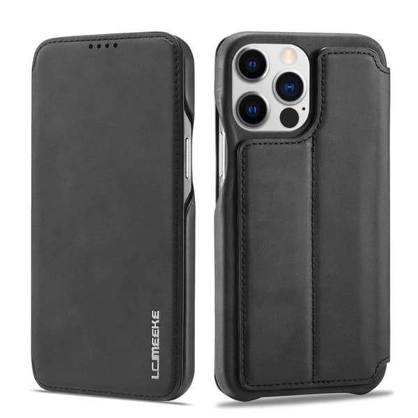 SKALO iPhone 15 Pro LC.IMEEKE Lompakkokotelo PU-nahkaa - Musta