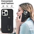 Pikkukuva 6 / 11: SKALO iPhone 15 Pro PU-nahkainen Suojakuori Lompakolla - Musta