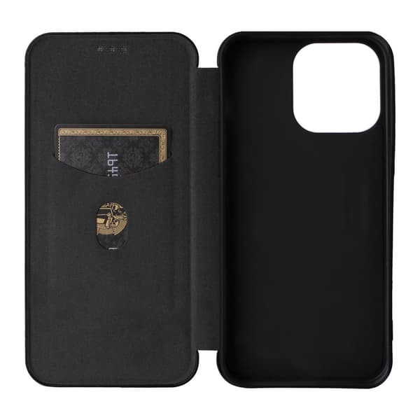 SKALO iPhone 15 Pro Carbon Fiber Pungetui - Sort