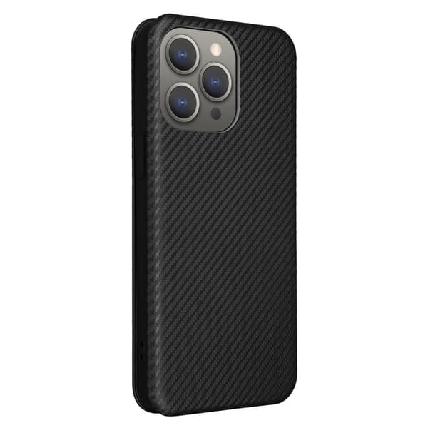 SKALO iPhone 15 Pro Carbon Fiber Pungetui - Sort