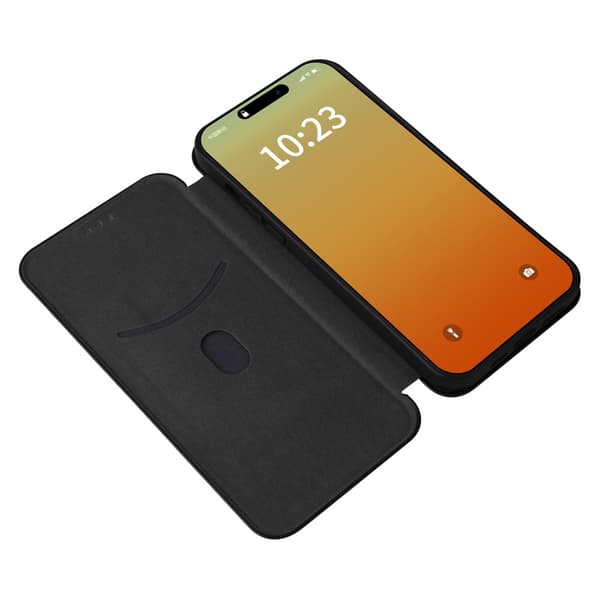 SKALO iPhone 15 Pro Carbon Fiber Pungetui - Sort