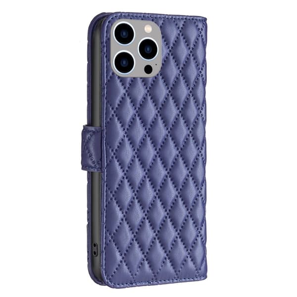 SKALO iPhone 15 Pro BINFEN COLOR Quiltet Pung - Blå
