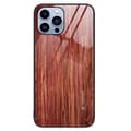 Pikkukuva 1 / 7: SKALO iPhone 15 Pro Max Wood karkaistu lasi TPU-suojakuori - Viininpunainen
