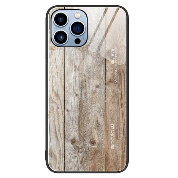 SKALO iPhone 15 Pro Max Wood karkaistu lasi TPU-suojakuori - Harmaa