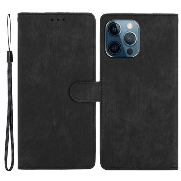 SKALO iPhone 15 Pro Max Flip Cover m. pung i PU-læder - Sort