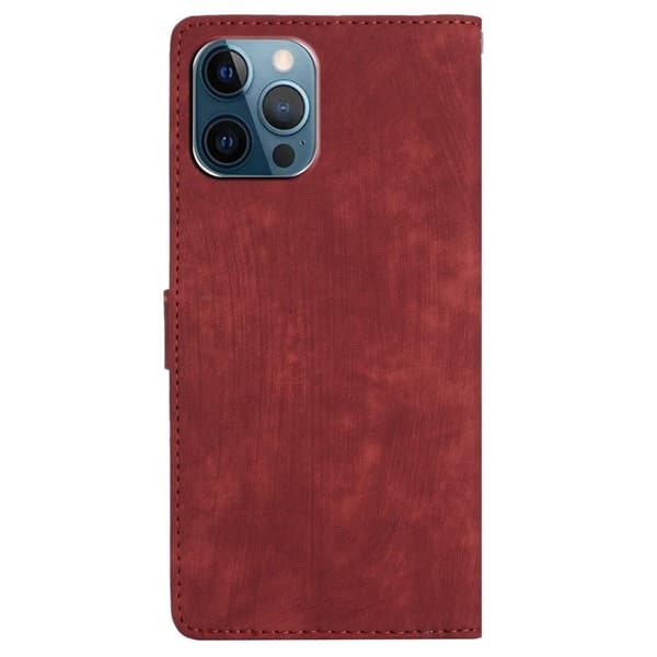 SKALO iPhone 15 Pro Max Flip Cover m. pung i PU-læder - Rød