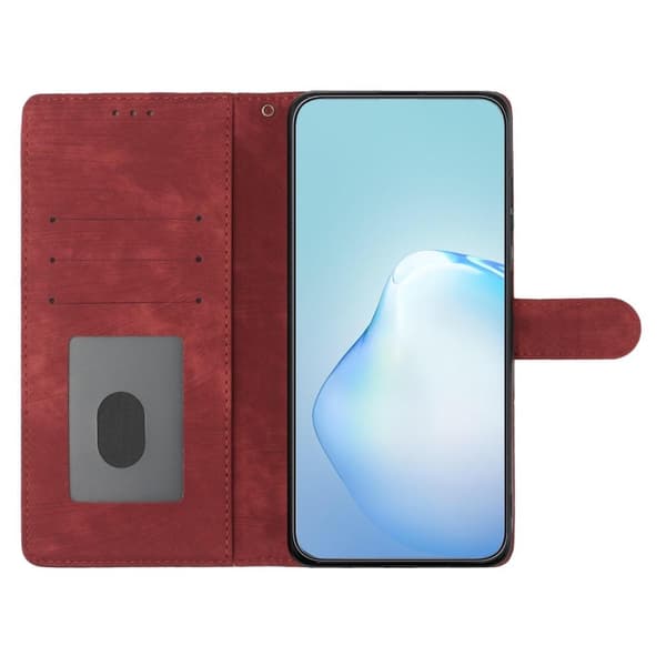 SKALO iPhone 15 Pro Max Flip Cover m. pung i PU-læder - Rød