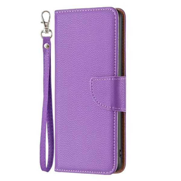 SKALO iPhone 15 Pro Max Litchi Lompakkokotelo - Violetti
