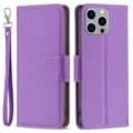 Pikkukuva 1 / 8: SKALO iPhone 15 Pro Max Litchi Lompakkokotelo - Violetti